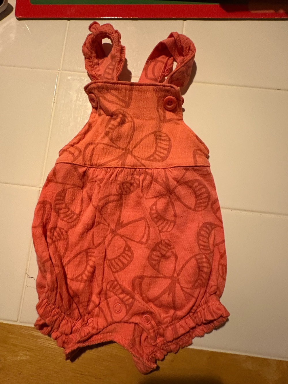 Carter's Coral Floral Bubble Romper
